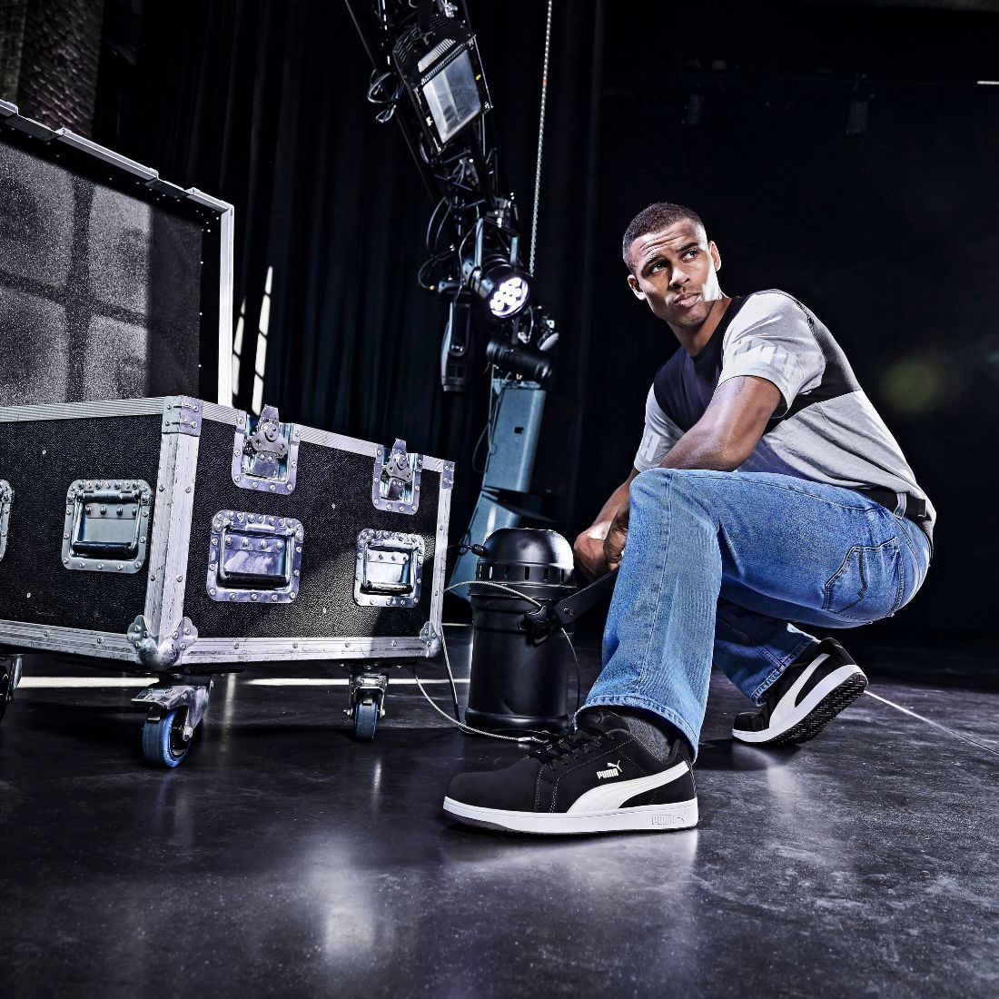 Puma Work Iconic Men's Composite Toe Athletic Work CSA Shoe 640013 - Black/White