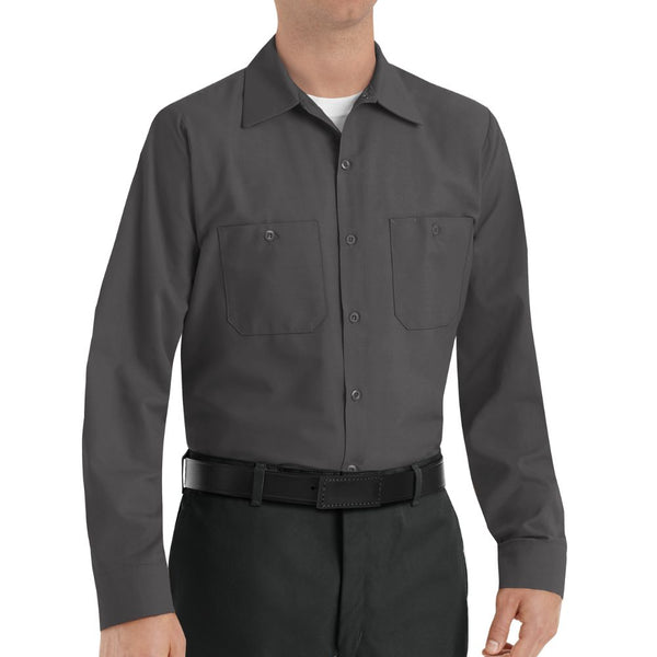 Red Kap Men's Long Sleeve Industrial Work Shirt - Charcoal