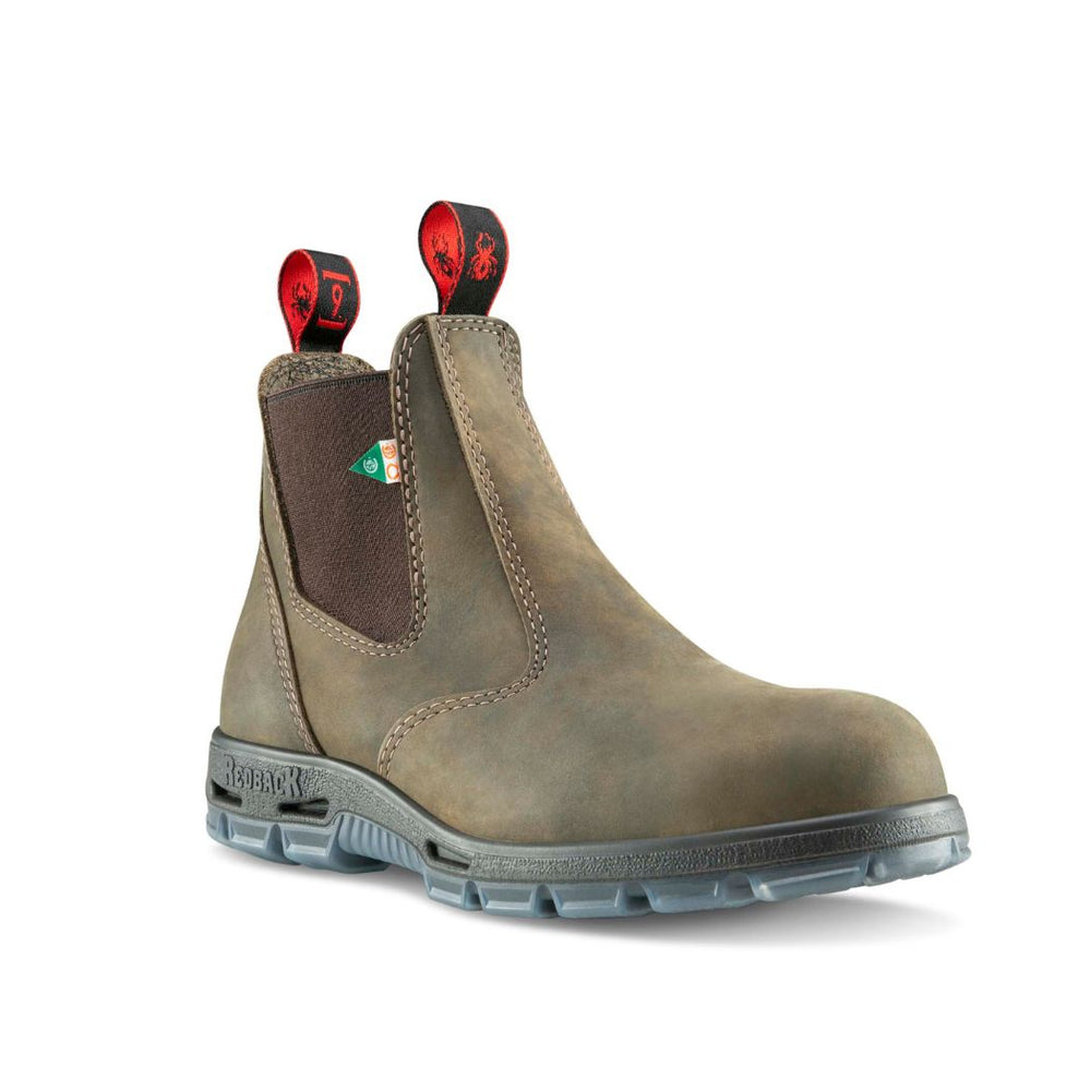 Redback Bobcat Unisex Slip On Steel Toe Work Boot - Iron Bark PSBIB
