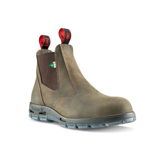 Redback Bobcat Unisex Slip On Steel Toe Work Boot - Iron Bark PSBIB