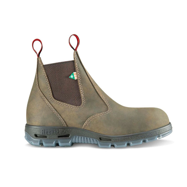 Redback Bobcat Unisex Slip On Steel Toe Work Boot - Iron Bark PSBIB