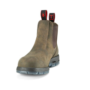 Redback Bobcat Unisex Slip On Steel Toe Work Boot - Iron Bark PSBIB