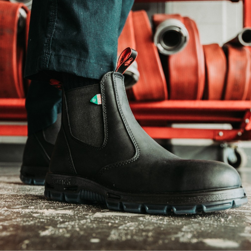 Redback Bobcat Unisex Slip On Steel Toe Work Boot PSBBK Black