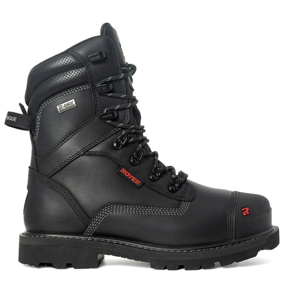 Royer Revolt Men's 8" Insulated Composite Toe Safety Boot with VIBRAM® Arctic Grip 8901RTAG - Black