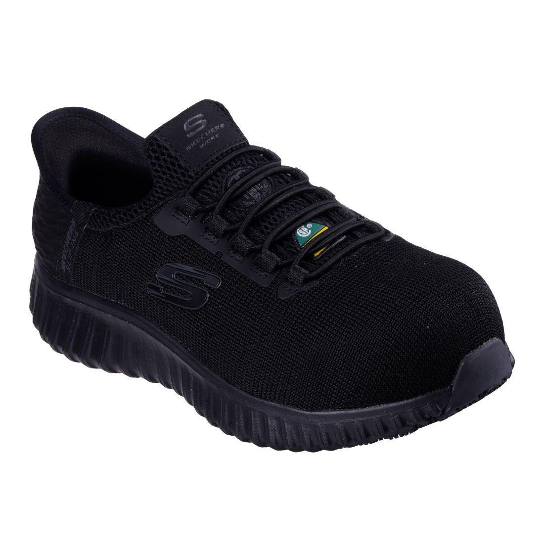 Skechers Cicades Ombray Women's Composite Toe Slip on Work Shoes 108224CABK - Black