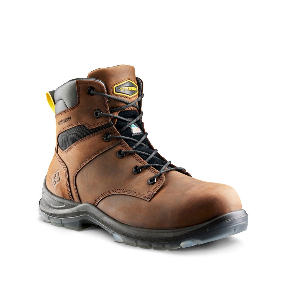 Terra Byrne Unisex 6" Waterproof Composite Toe Work Boot TR0A839BDBX - Brown