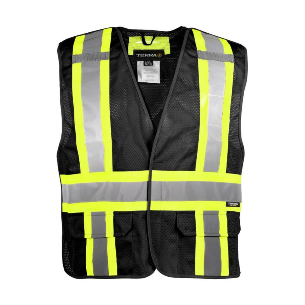Terra Hi-Vis 5 Point Tear Away Vest - Black 116523BK