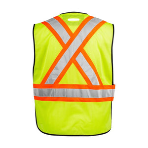 Terra Hi-Vis 5 Point Tear Away Vest with Black Binding - Yellow 116583YL