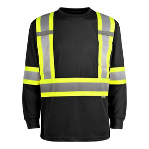 Terra Hi-Vis Long Sleeve Work Shirt  116525BK - Black