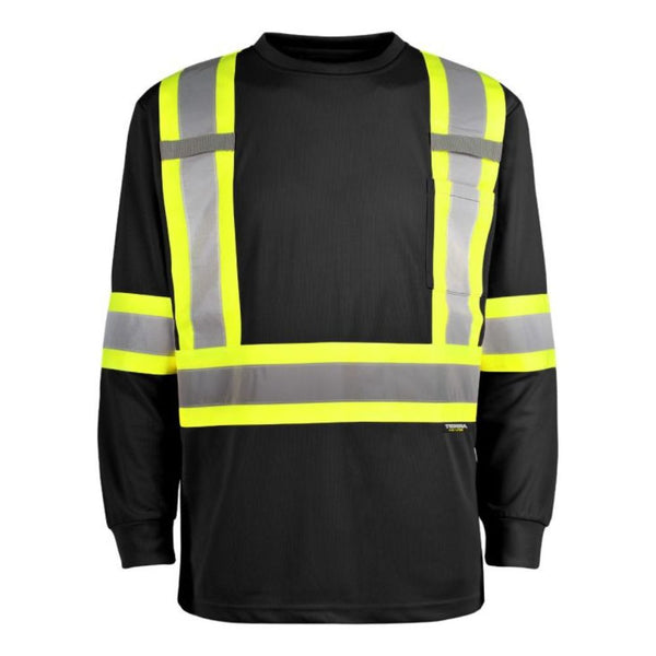 Terra Hi-Vis Long Sleeve Work Shirt  116525BK - Black