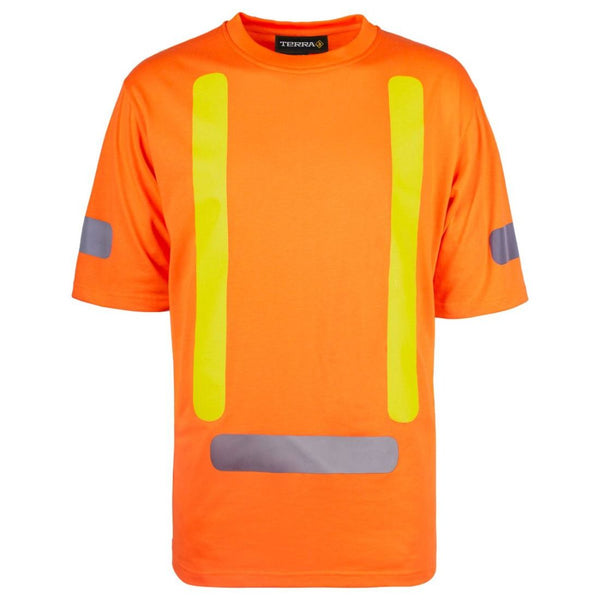 Terra Hi-Vis Short Sleeve Cotton Work Shirt 116619 - Orange