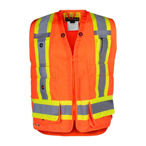 Terra Hi-Vis Surveyor's Vest with Zipper Closure 116624OR