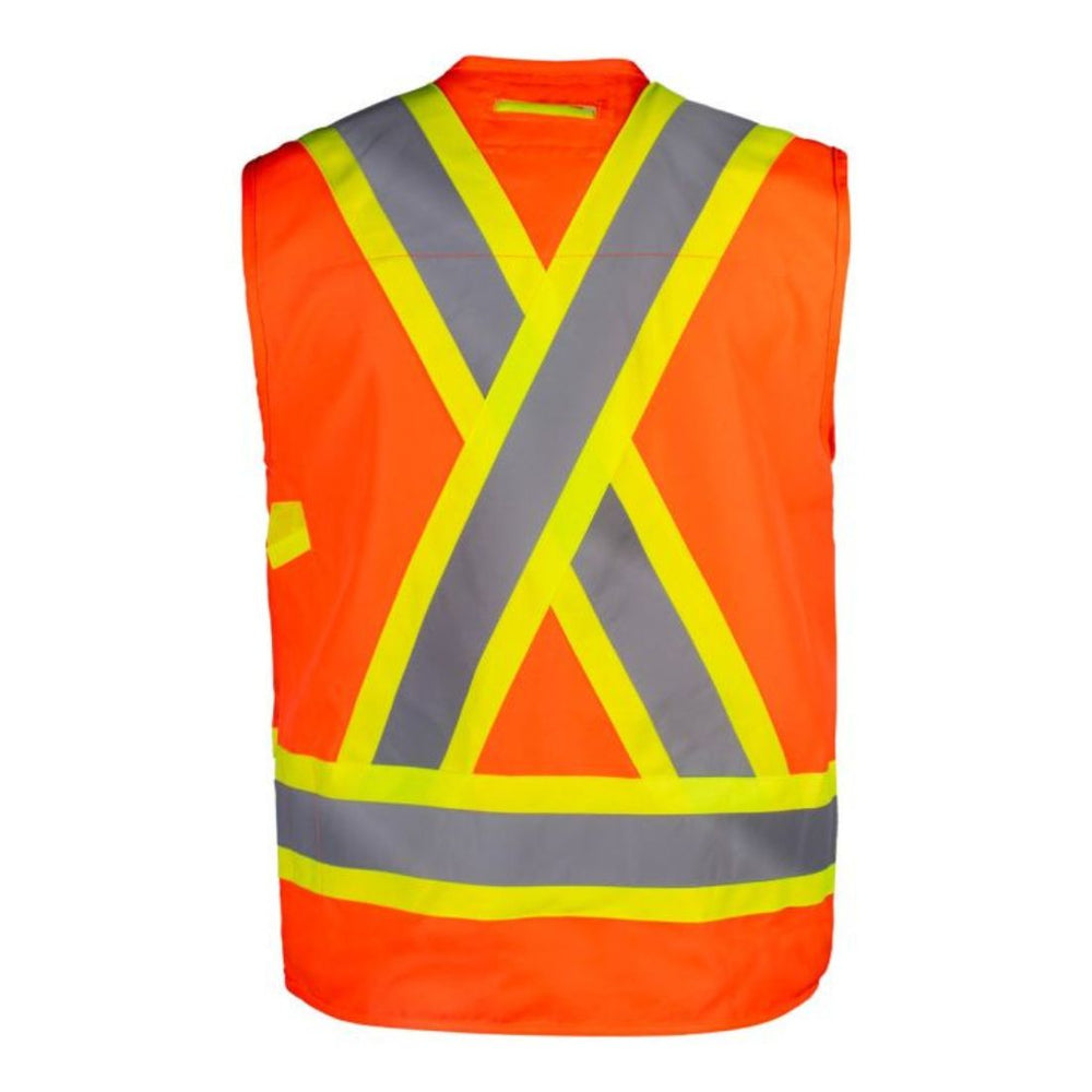 Terra Hi-Vis Surveyor's Vest with Zipper Closure 116624OR