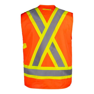 Terra Hi-Vis Surveyor's Vest with Zipper Closure 116624OR
