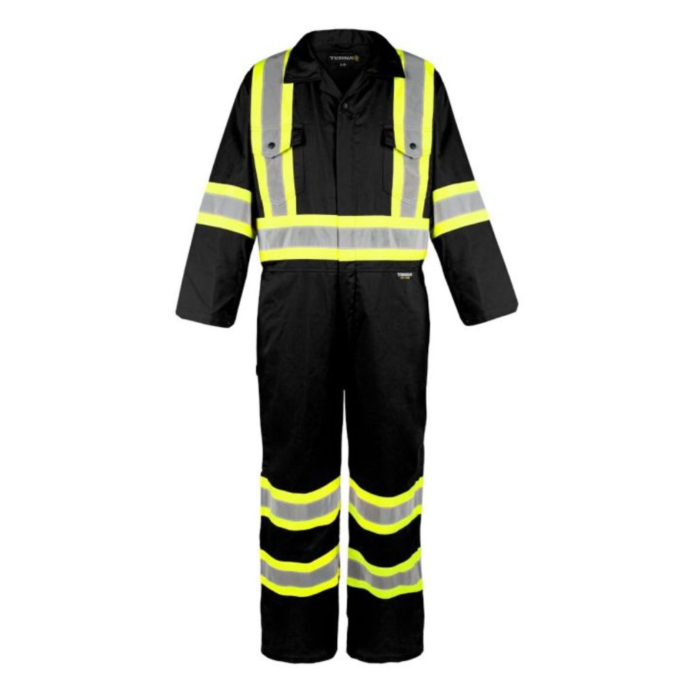 Terra Men's High Visibility Unlined Coverall 116581BK - Black
