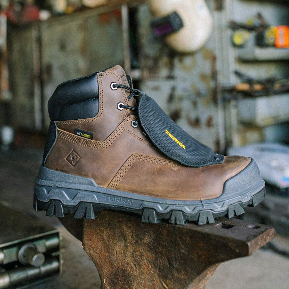 Terra Sentry 2020 Men's 6" Composite Toe Work Boot With External METGUARD TR0A4NRXBRN - Brown