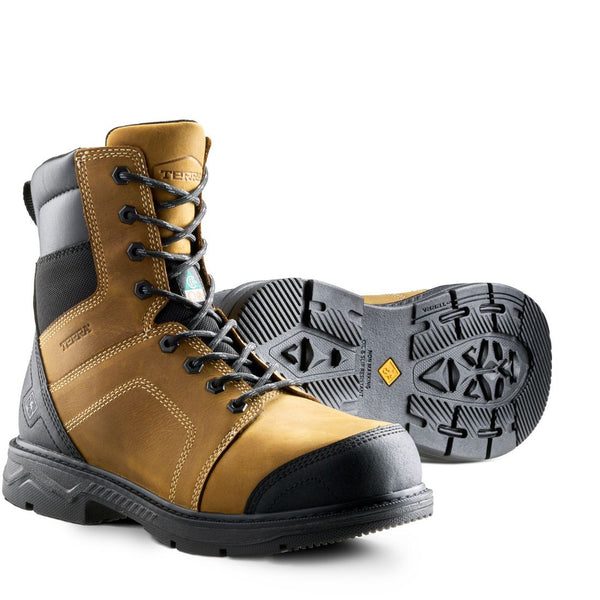 Terra Sheridan 1198BN Unisex 8" Steel Toe Work Safety CSA Boot - Brown