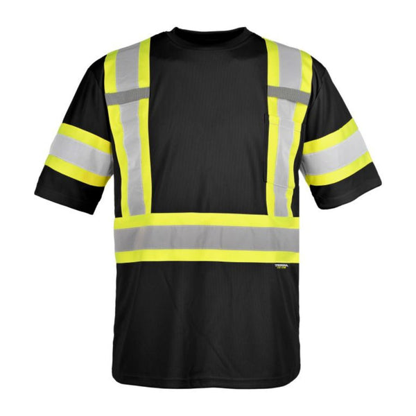Terra Hi-Vis Short Sleeve Work T-Shirt 116524BK - Black