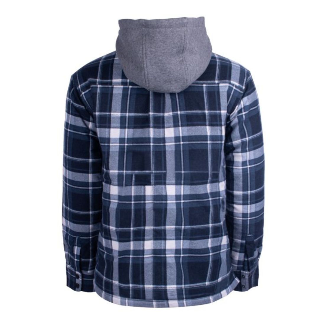 Terra Men s Quilted Hooded Flannel Work Hoodie 100329 MED BLUE