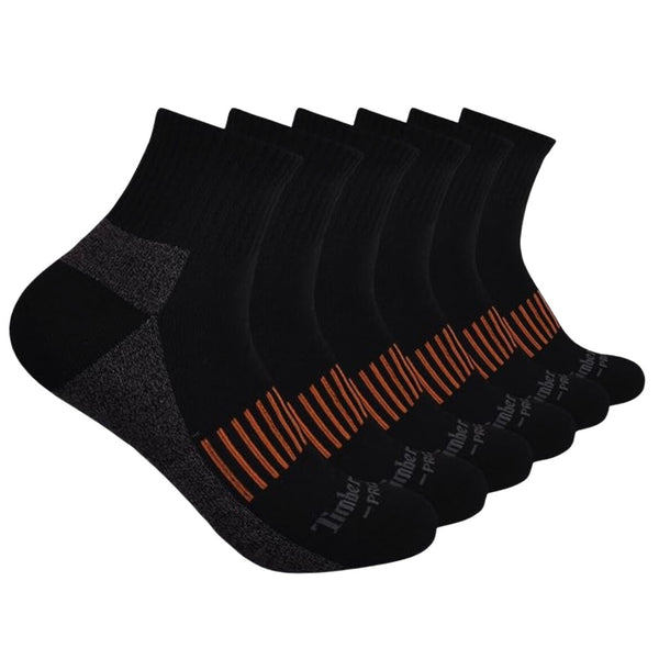 Timberland PRO Men's Quarter Work Socks - 6-pack Black