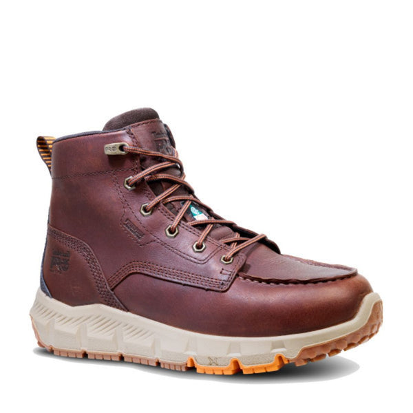 Timberland PRO Tempe Moc Toe Men's Waterproof 6" Alloy Toe Work Boot TB0A42EGEM6 - Brown