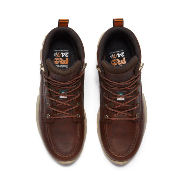 Timberland PRO Tempe Moc Toe Men's Waterproof 6" Alloy Toe Work Boot TB0A42EGEM6 - Brown