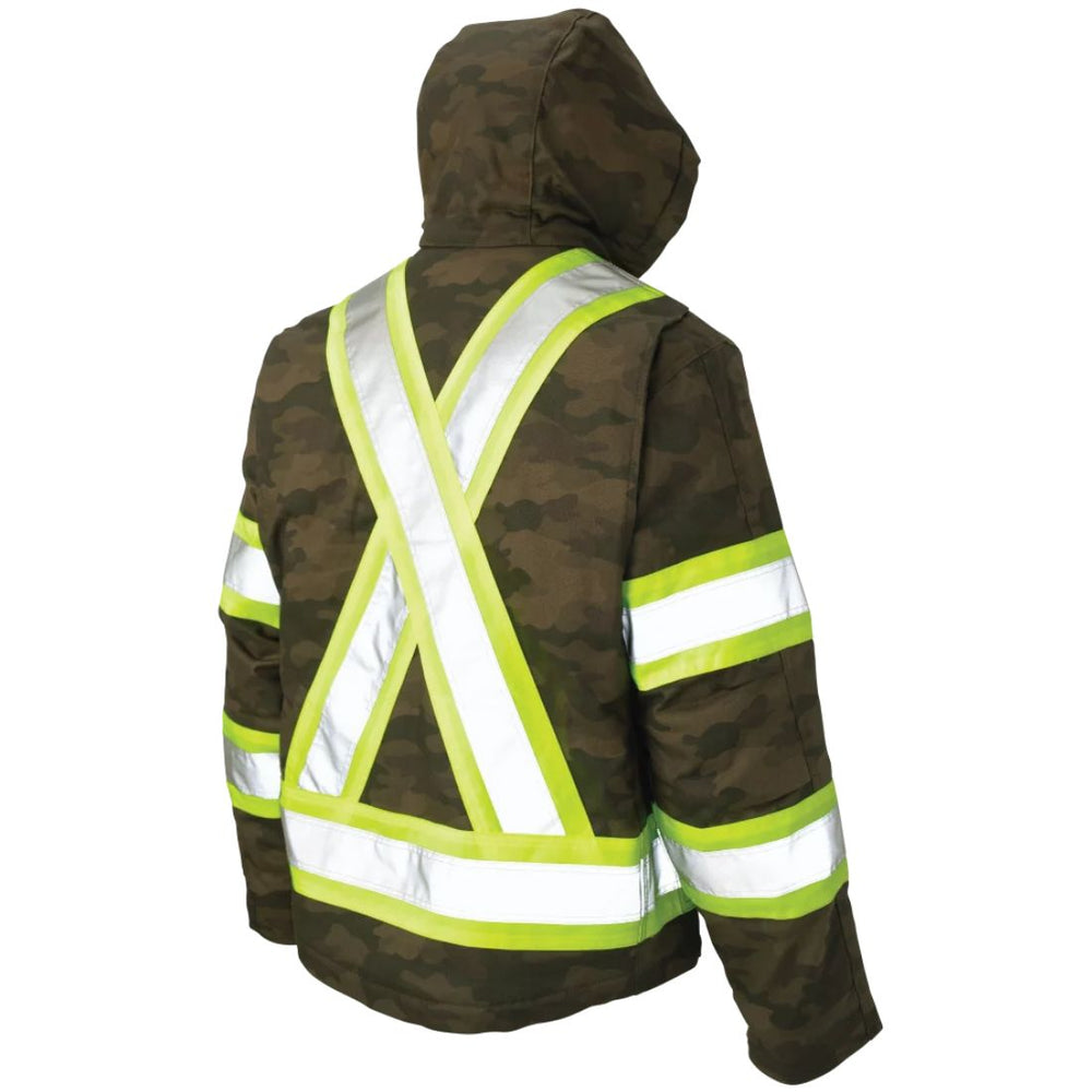 Tough Duck Men's Hi-Vis Camo Flex Duck Safety Work Jacket SJ33