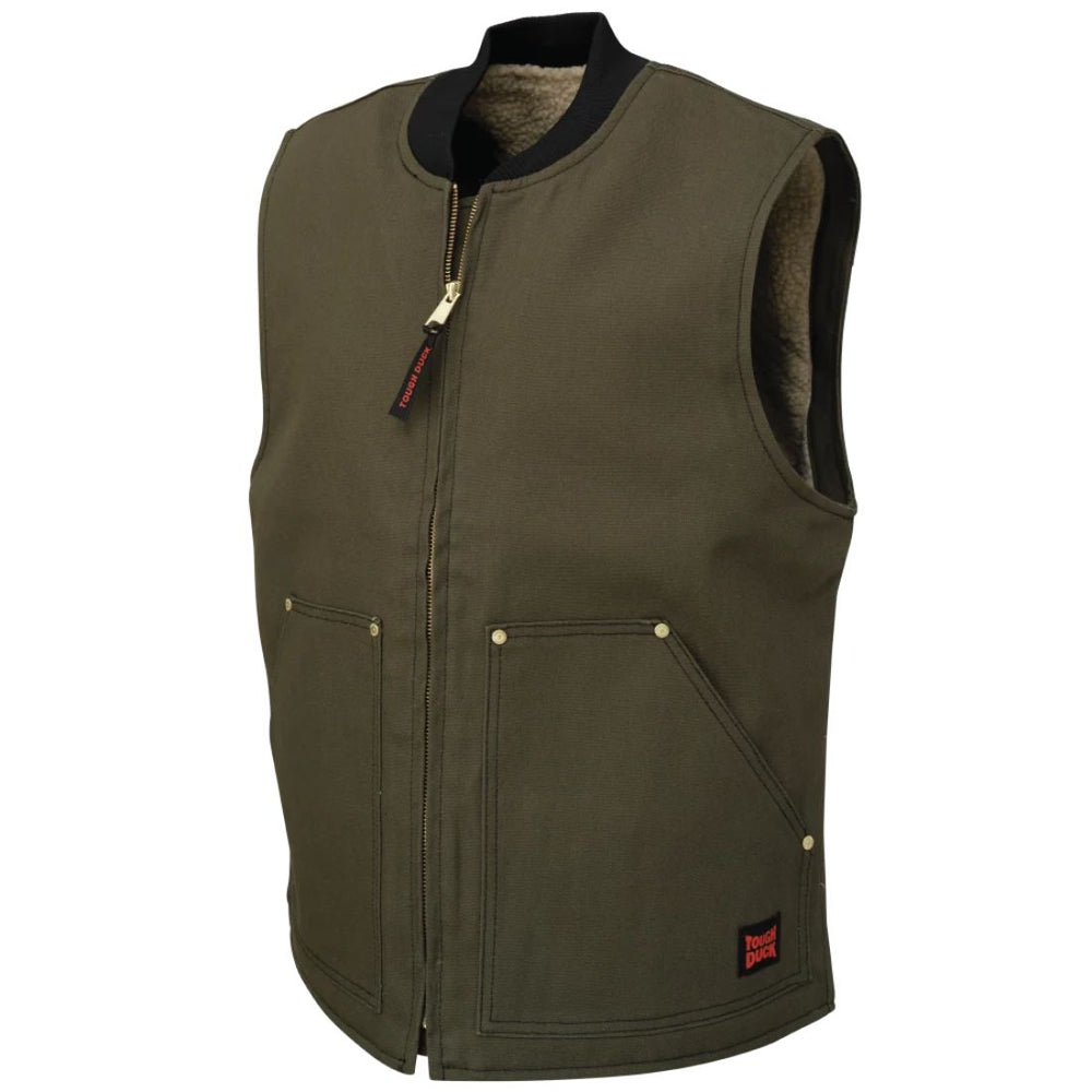 Tough Duck Men's Sherpa Lined Duck Vest WV06 - Olive