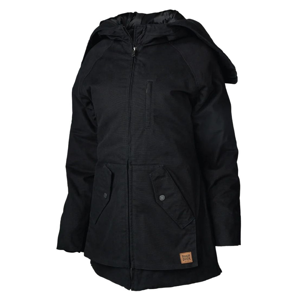 Tough Duck Women's Lined Duck Work Parka with Convertible Hood WJ48 - Black