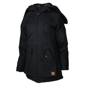 Tough Duck Women's Lined Duck Work Parka with Convertible Hood WJ48 - Black