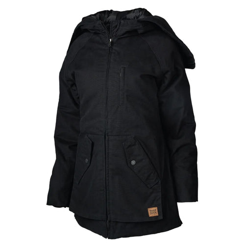 Tough Duck Women's Lined Duck Work Parka with Convertible Hood WJ48 - Black