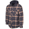 Tough Duck Men's Quilt-Lined Hooded Flannel Shirt Jacket WS06 - Navy/Brown Plaid