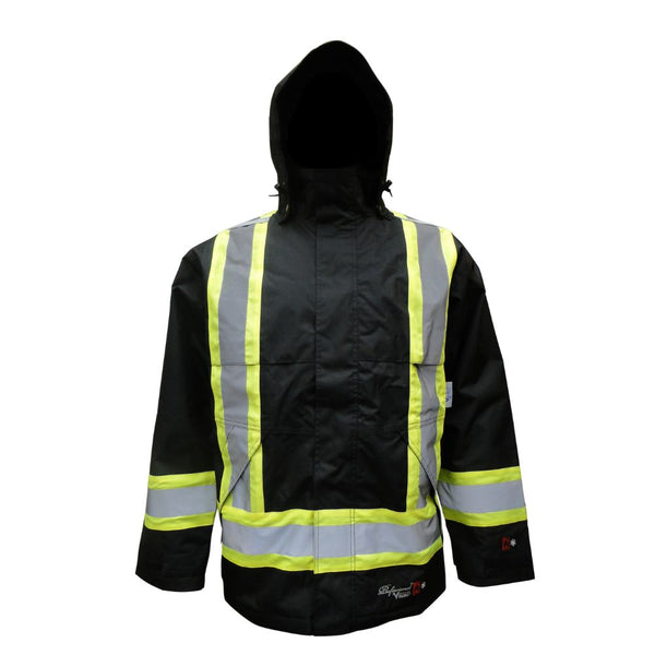 Viking Flame Resistant Journeyman 300D Ripstop Insulated High Visibility Jacket 3907FRWJ - Black