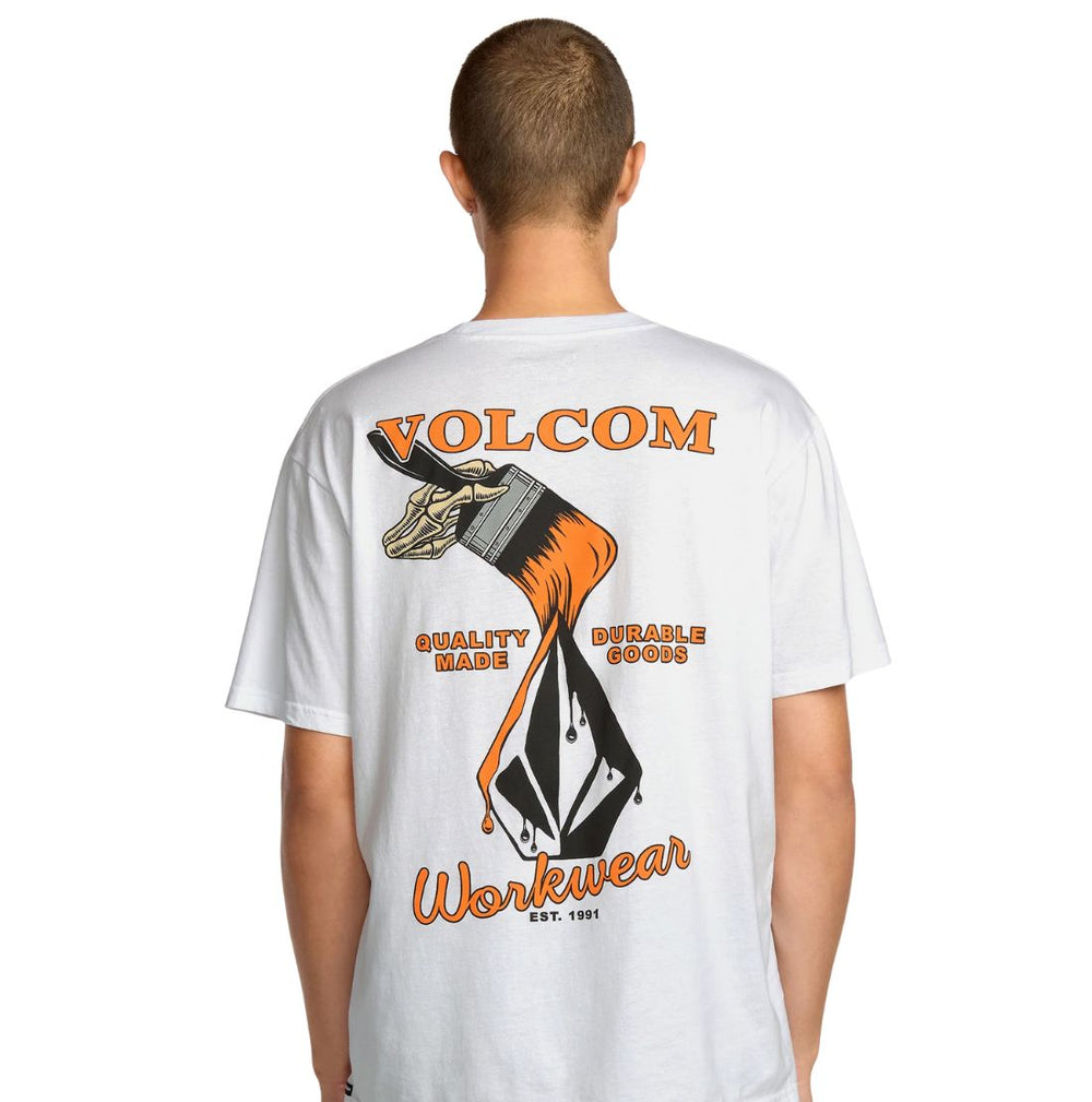 Volcom Men's Enamel Short Sleeve T-Shirt A5032505 - White
