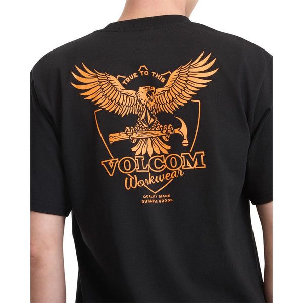 Volcom Men's Hammered Split Short Sleeve T-Shirt A3512605 - Black