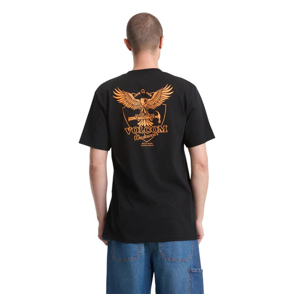 Volcom Men's Hammered Split Short Sleeve T-Shirt A3512605 - Black
