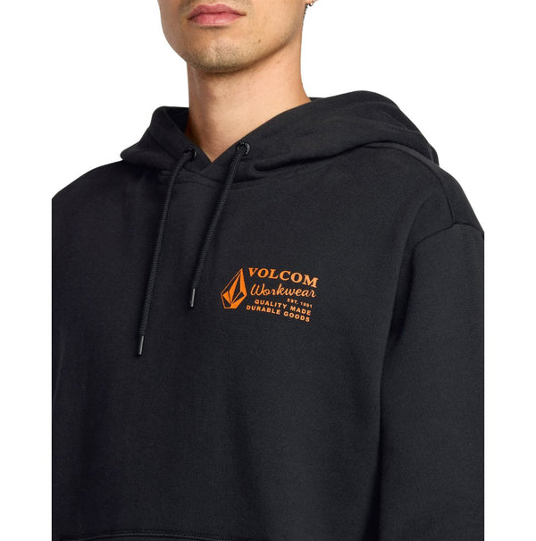 Volcom Men's Graphic Pullover Work Hoodie A4132503 - Black
