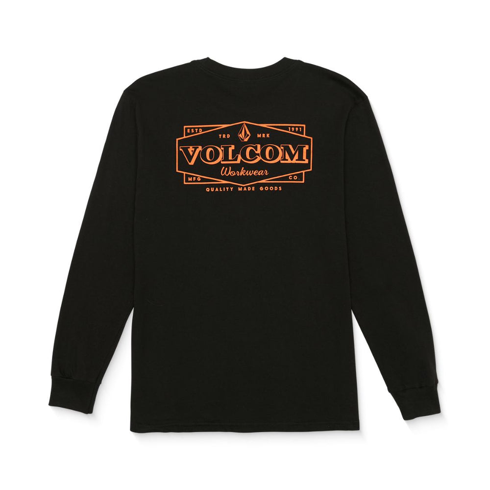 Volcom Men's Heavyweight Long Sleeve Union Work Shirt A3642404 - Black