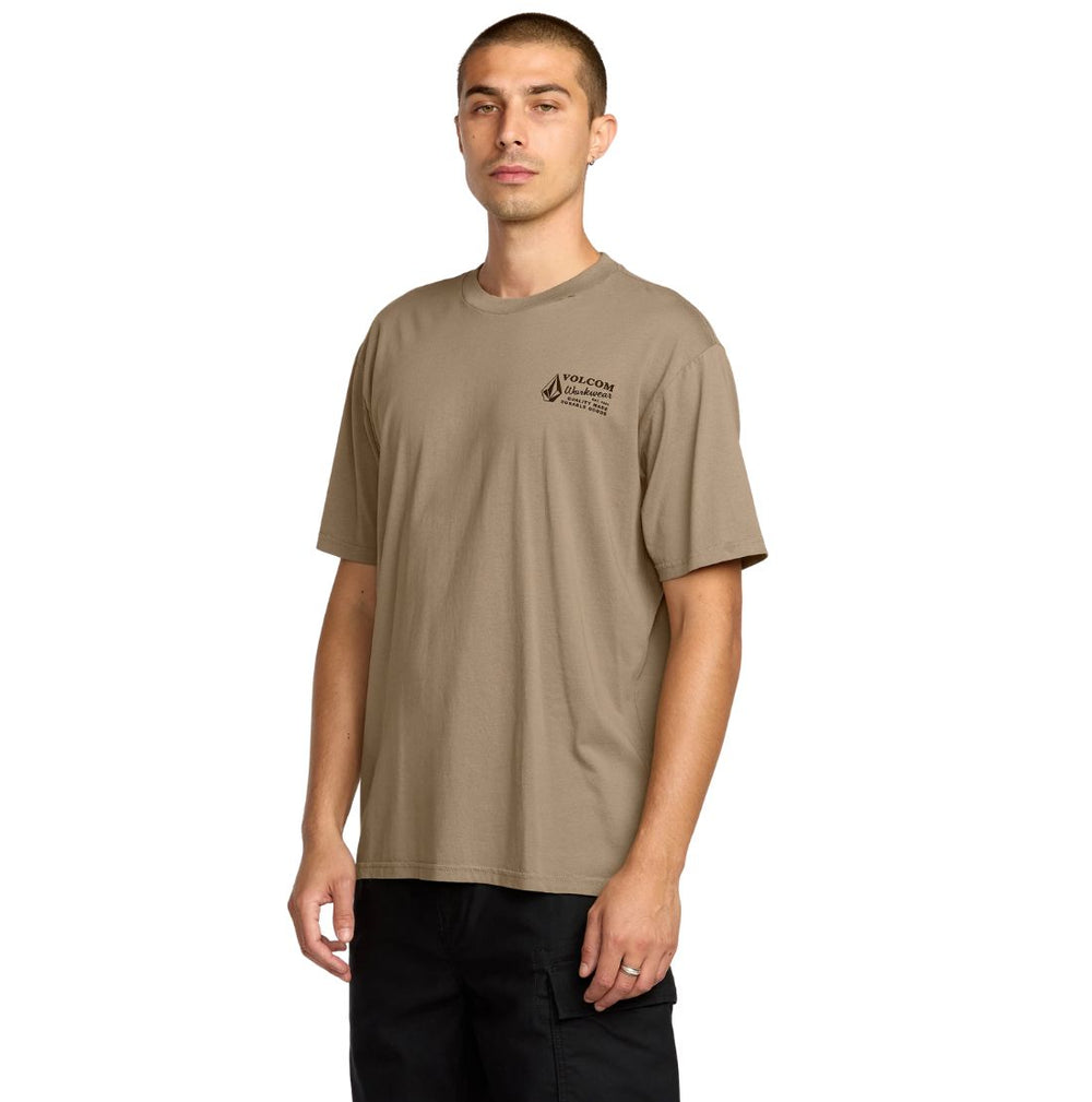 Volcom Men's Work Short Sleeve T-Shirt A5032504 - Brindle