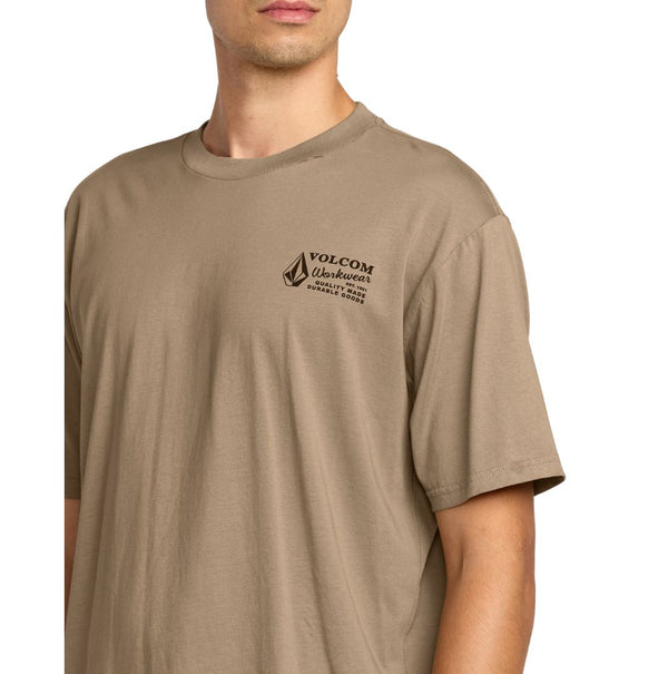 Volcom Men's Work Short Sleeve T-Shirt A5032504 - Brindle