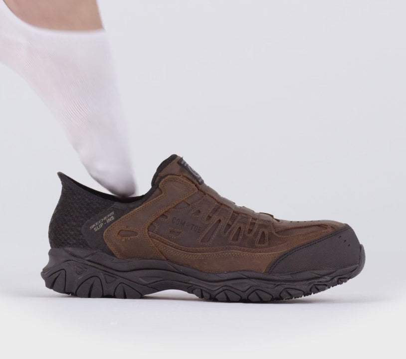 【y.n】 Skechers Holdredge Ryker Men's Composite Toe Slip on Work Shoes 200234