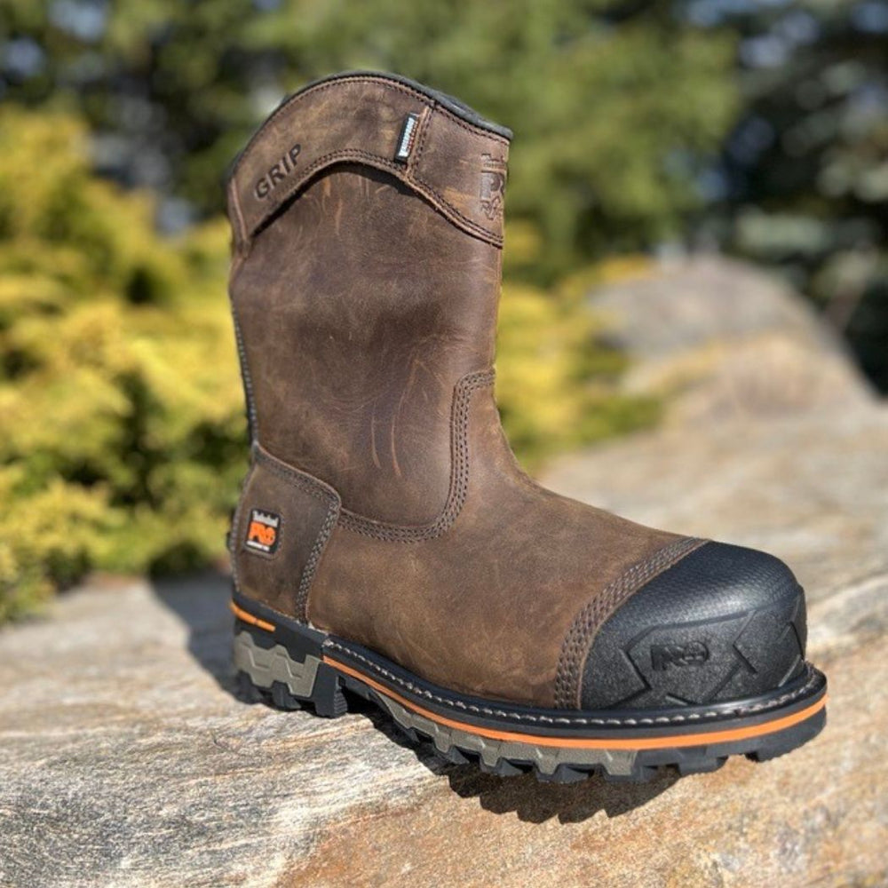 Timberland PRO Boondock Men's Pull-On Waterproof Composite Toe Safety Wellington Boot TB0A4499214 - Brown