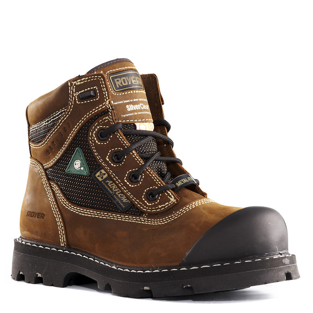 Royer Men's 6" Composite Toe Safety Boot - Brown Leather