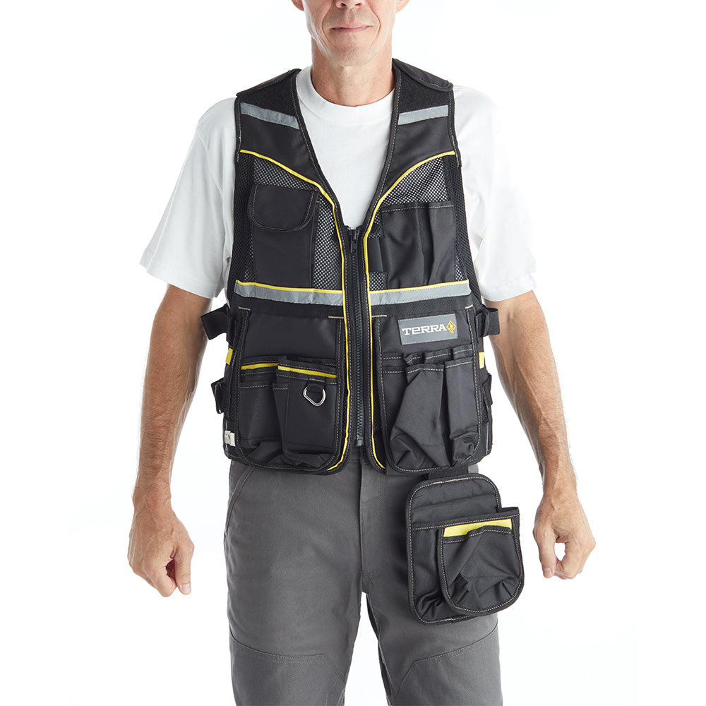 Terra Multi Pocket Reflective Mesh Tool Vest 103530BLK
