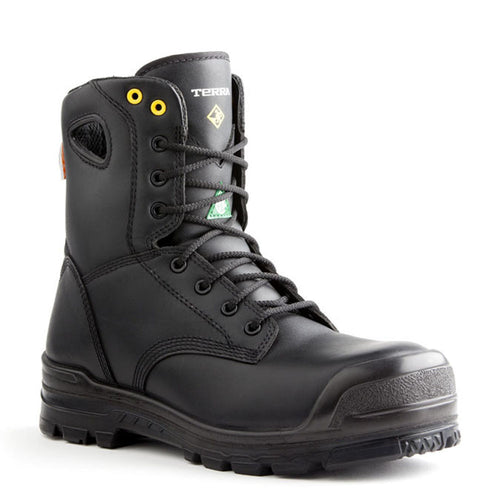 Terra Men's 8" Argo Black Waterproof Safety Boot - black