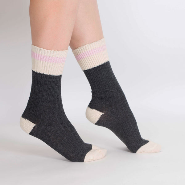 Women's 2PK Cotton Work Socks - Grey