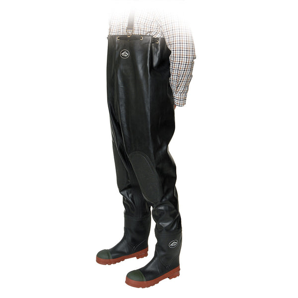Protecto Chest Waterproof Natural Rubber Chest Waders, 8 / Black / WIDE