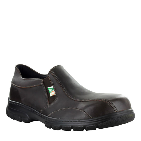 Mellow Walk Quentin Men's Metal Free Composite Toe Slip On Work Shoe - Brown 541128
