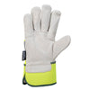 Horizon Hi Vis Cowhide Palm Lined Glove - Yellow