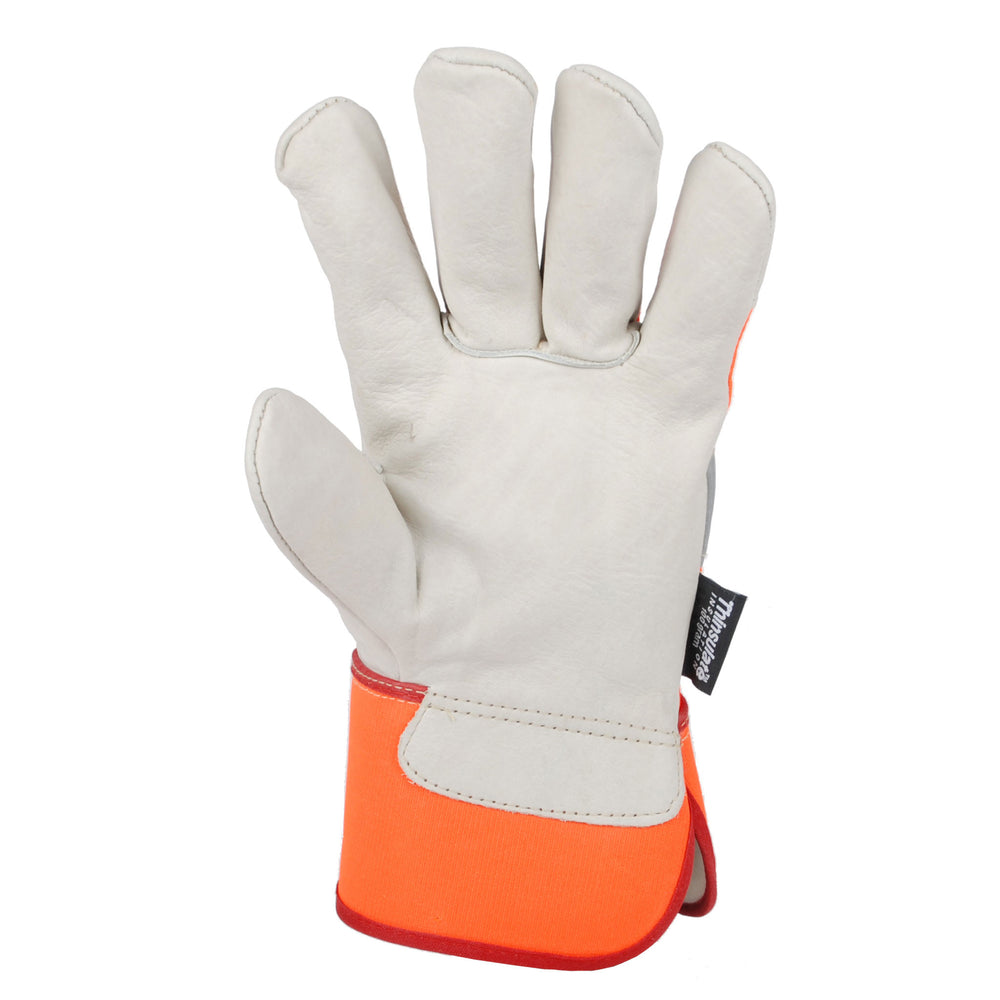 Horizon Hi Vis Cowhide Palm Lined Glove - Orange